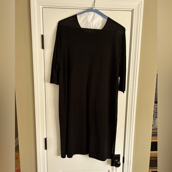 JJill ,Tunic Black Semi Sheer  top, Large,Linen & Rayon, like new condition - Picture 1 of 6